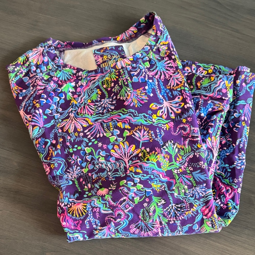 Lilly Pulitzer Luxletic Purple Floral Top
